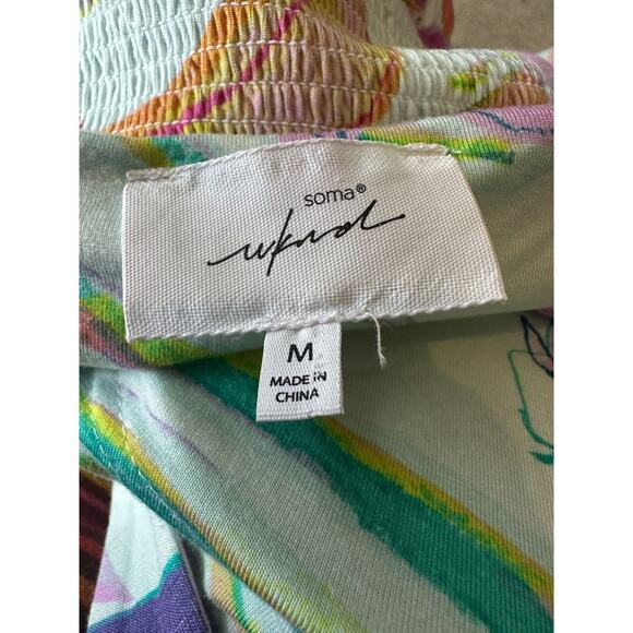 Soma Wknd Soft Jersey Trapeze Maxi Bra Dress Tiered in Fresh Tropical Medium - Picture 7 of 16